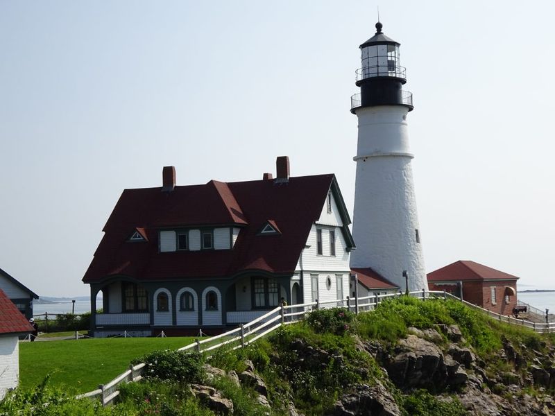 Photo of Portland Head Light, the lighthouse that inspired the lampshade